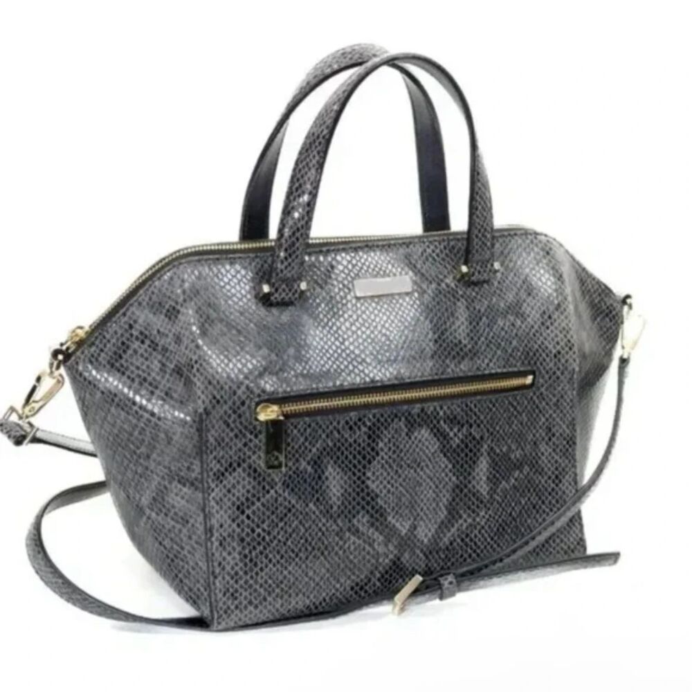 Kate Spade New York Parliament Square Exotic Satchel Gray w/ dusty #20 - Picture 5 of 6